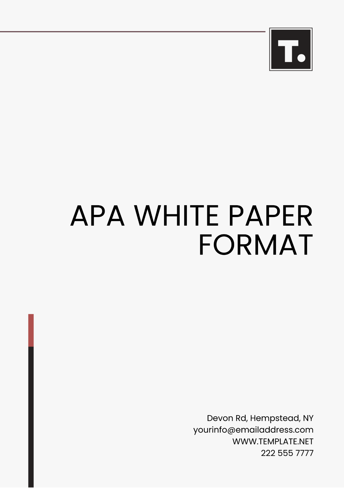 Free APA White Paper Format Template