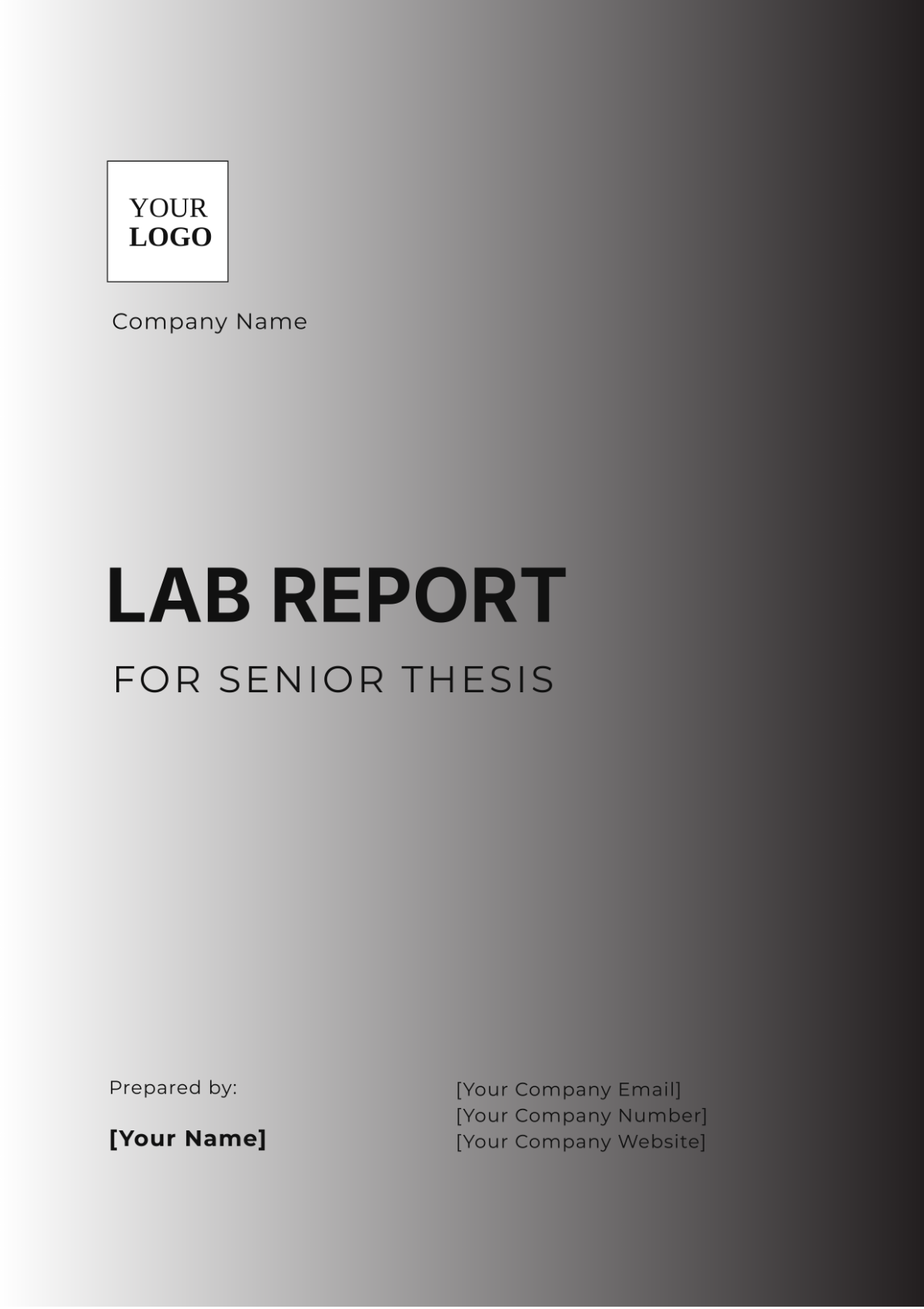 Free Lab Report for Senior Thesis Template to Edit Online