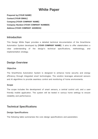 Free Design White Paper Template to Edit Online