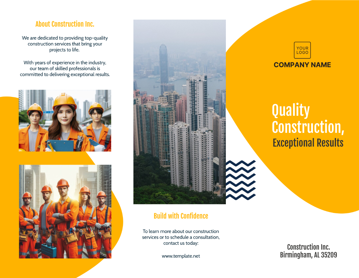 Free Construction Brochure Template to Edit Online