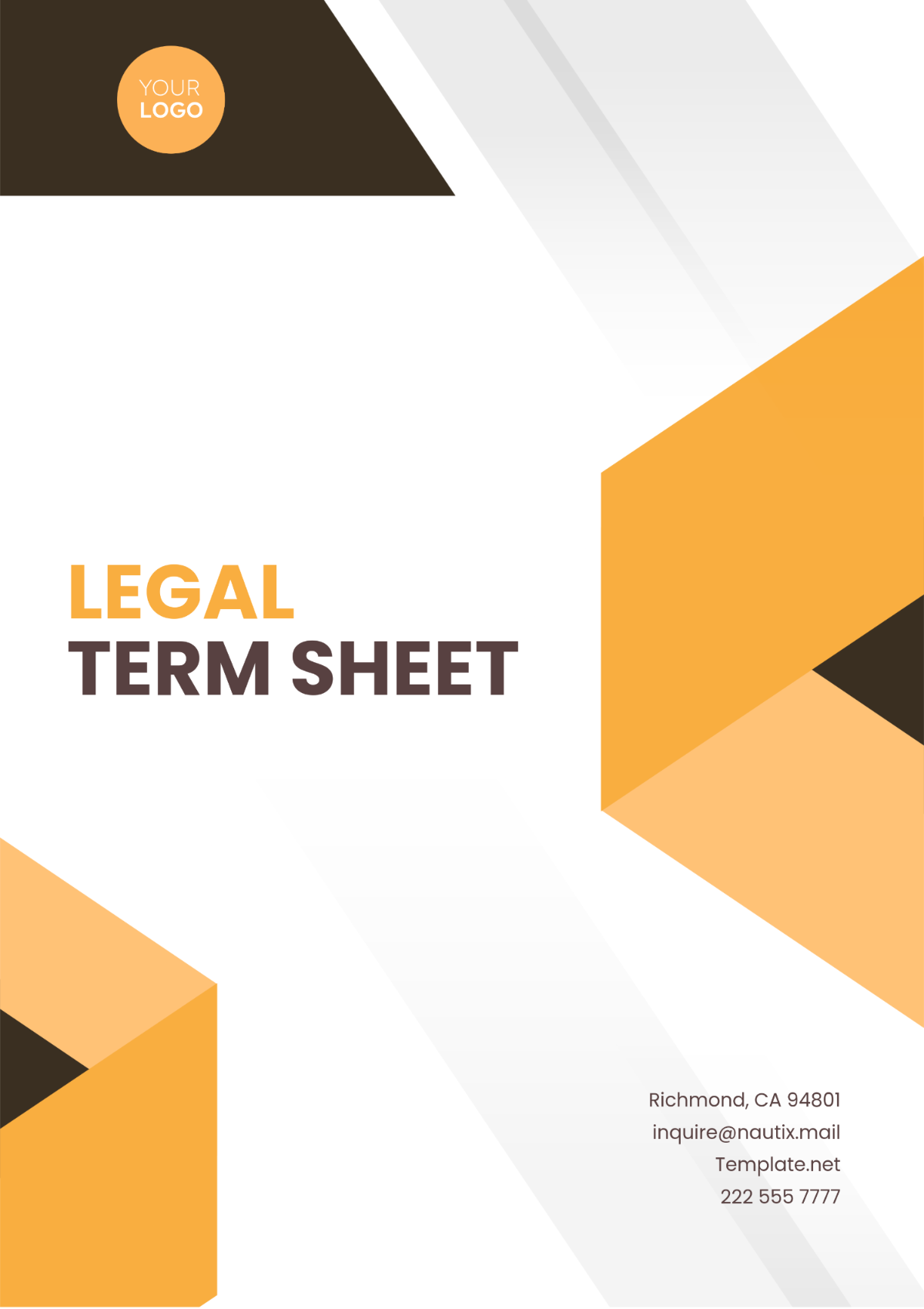 Legal Term Sheet Layout Template