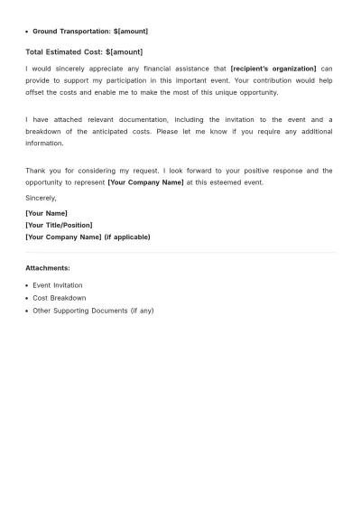 Free Travel Support Letter Layout Template to Edit Online