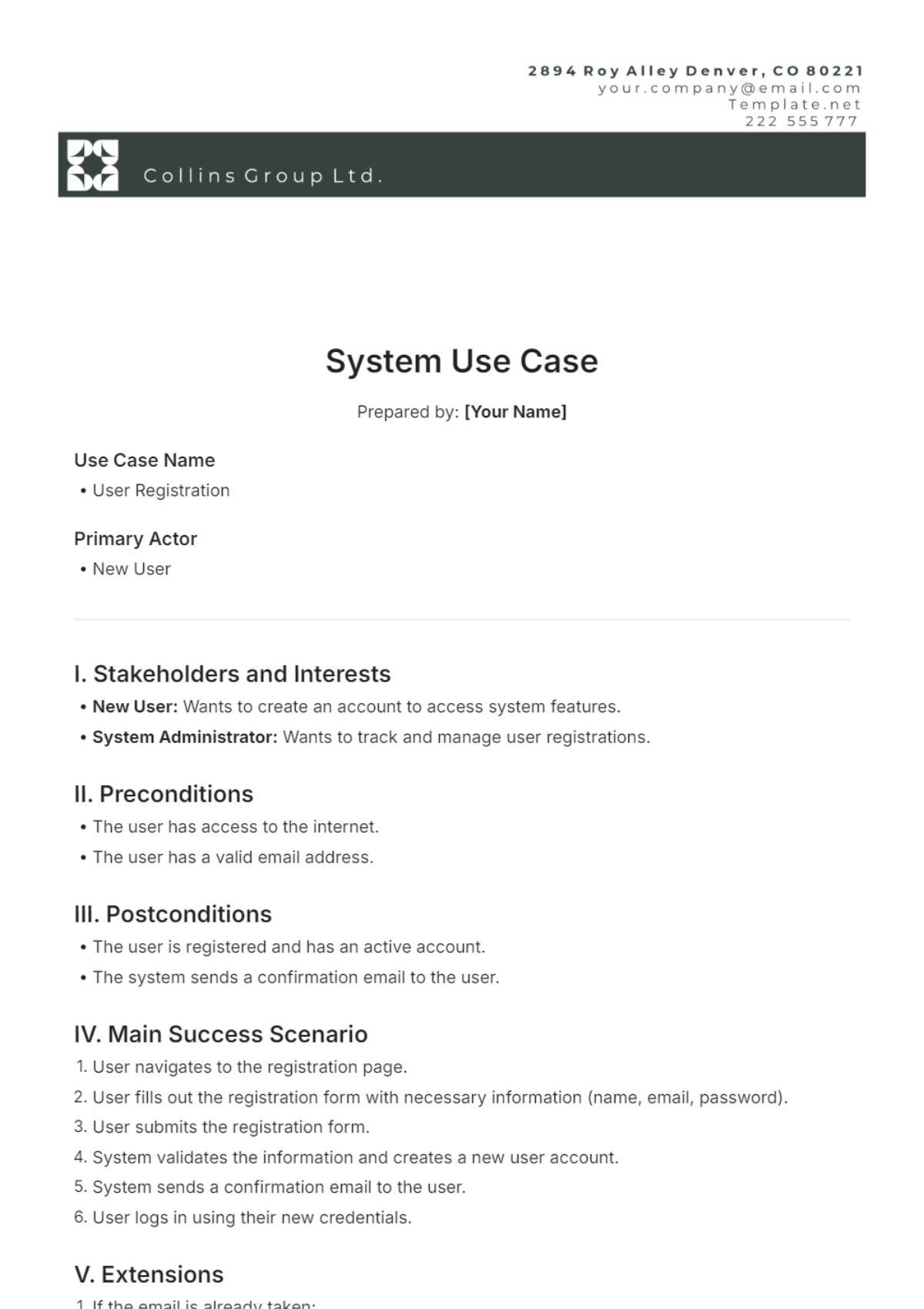 Professional System Use Case Template - Edit Online & Download