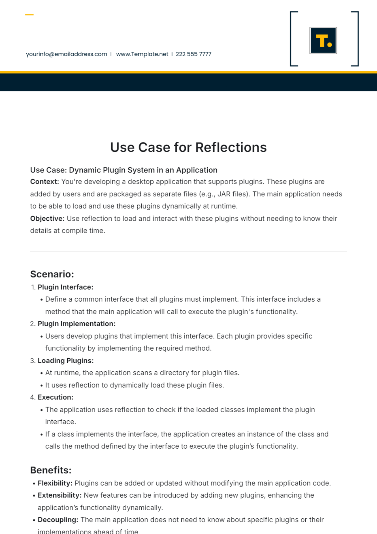 Use Case for Reflections Template - Edit Online & Download