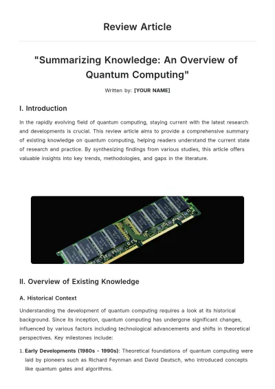 Free Review Article Template to Edit Online