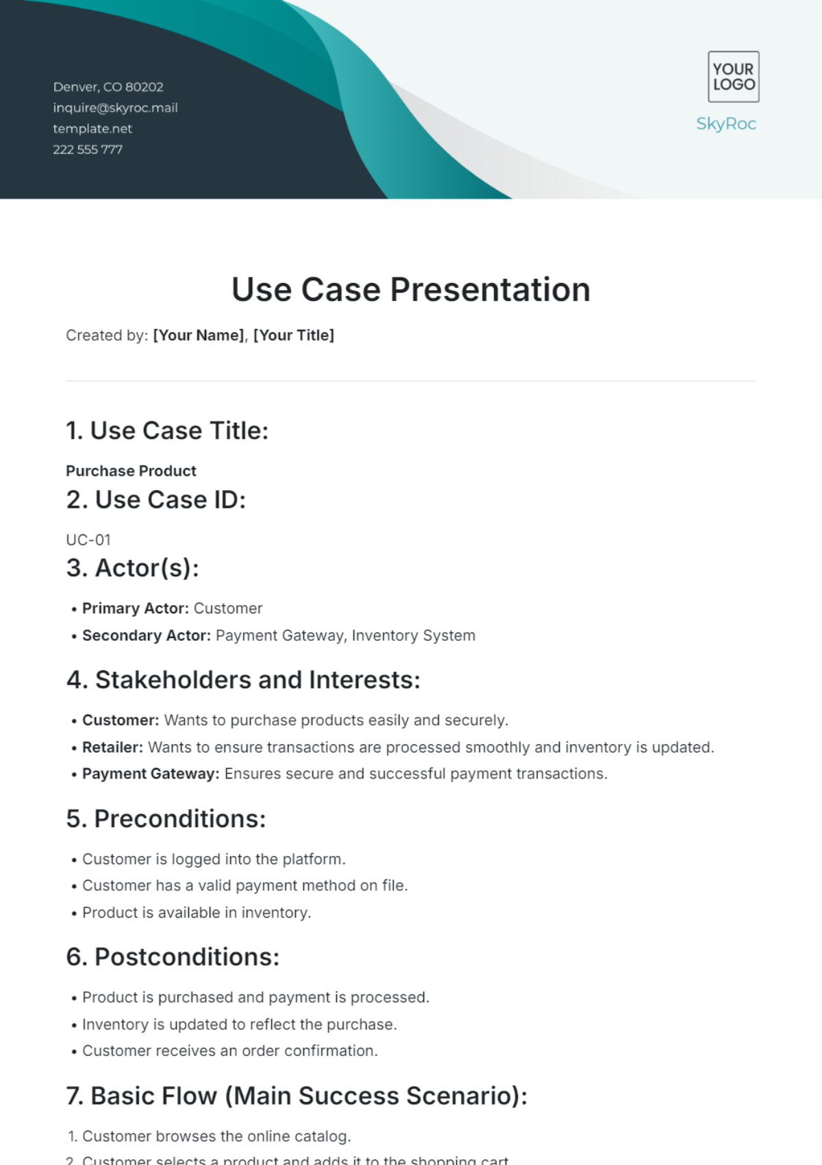 Use Case Presentation Template - Edit Online & Download