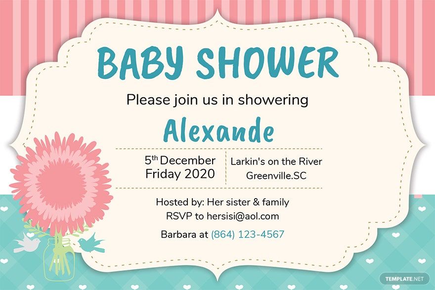 Baby Shower Party Invitation Template