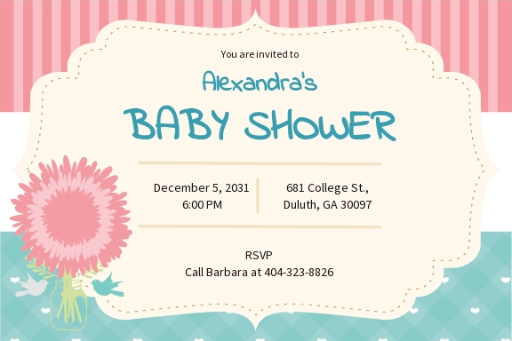 Baby Shower Invitation Template [Free JPG] - Illustrator, InDesign