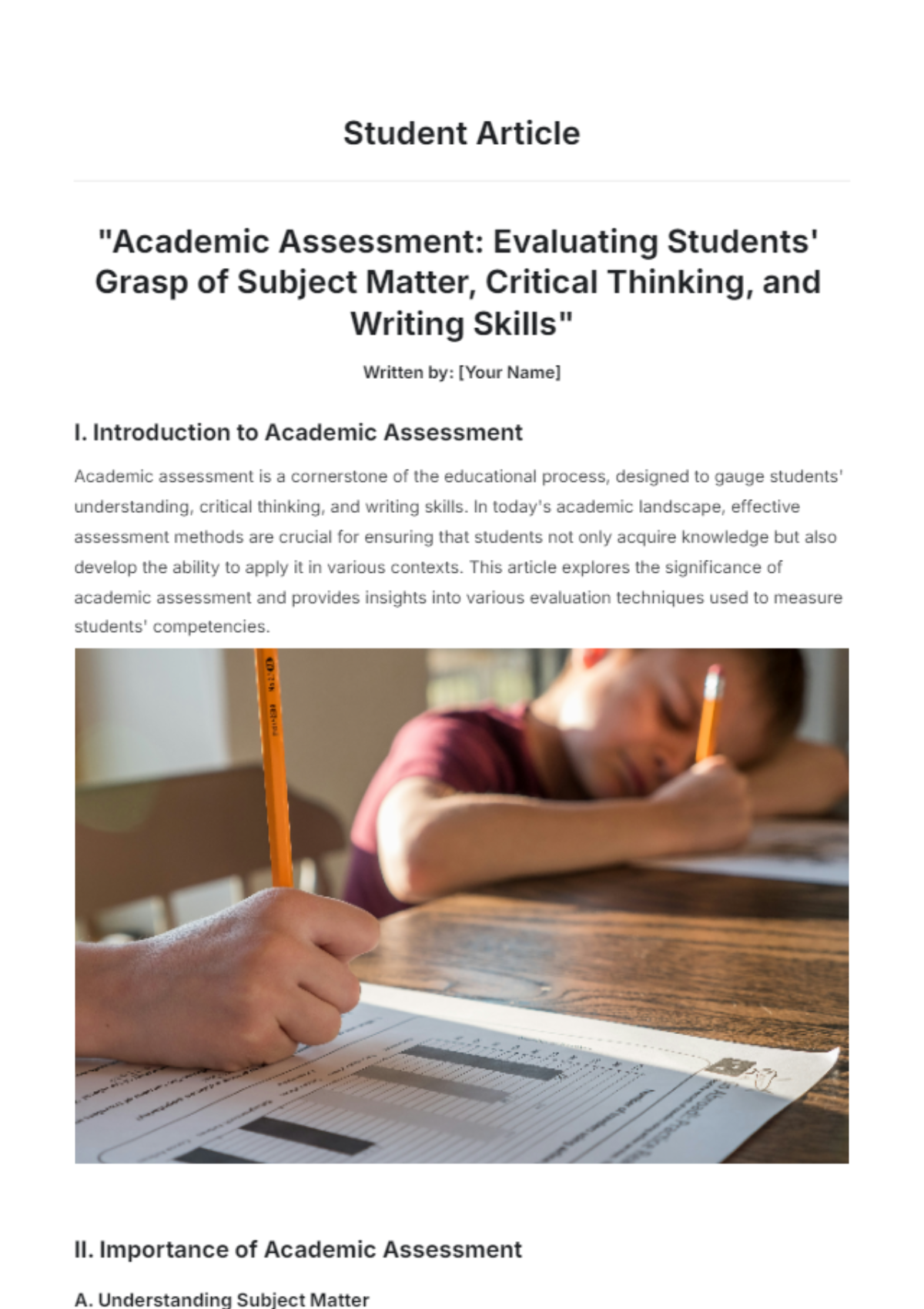 Student Article Template