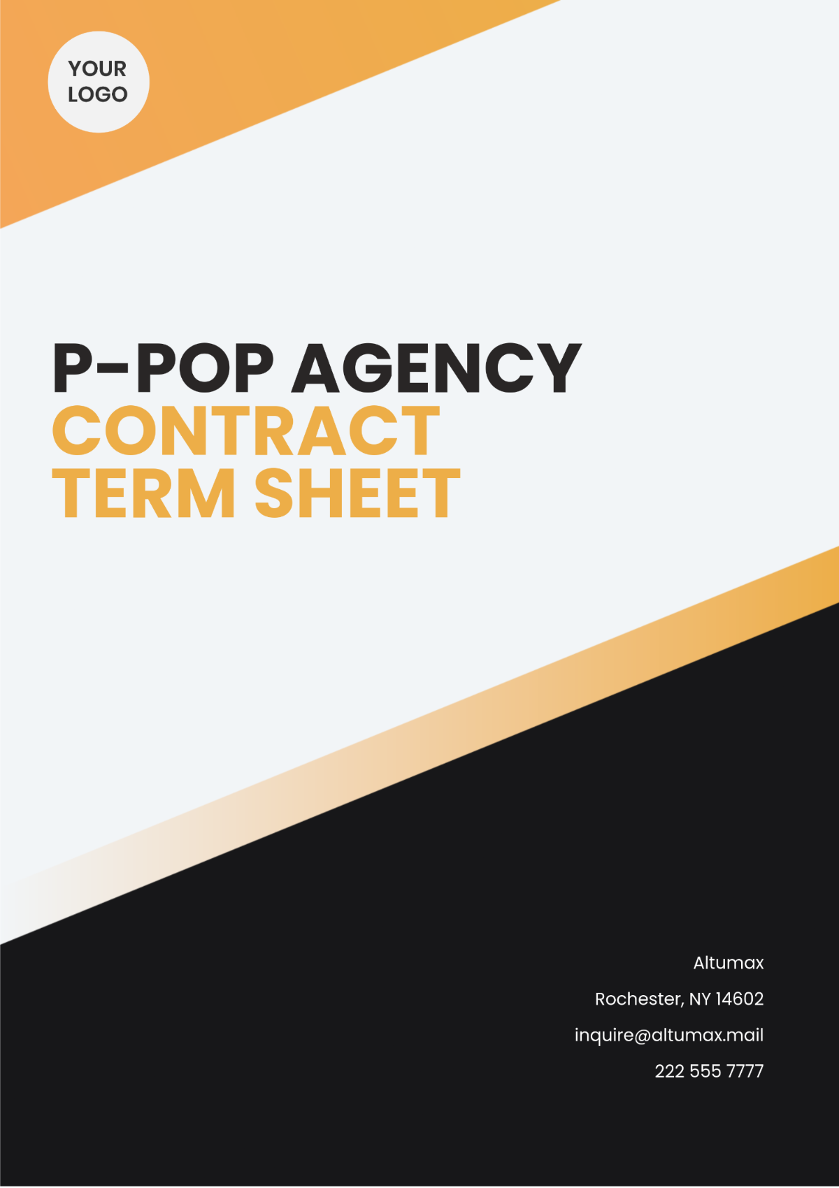 P-pop Agency Contract Term Sheet Template