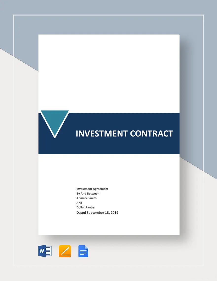 Formal Investment Contract Template in Word, Google Docs, Apple Pages