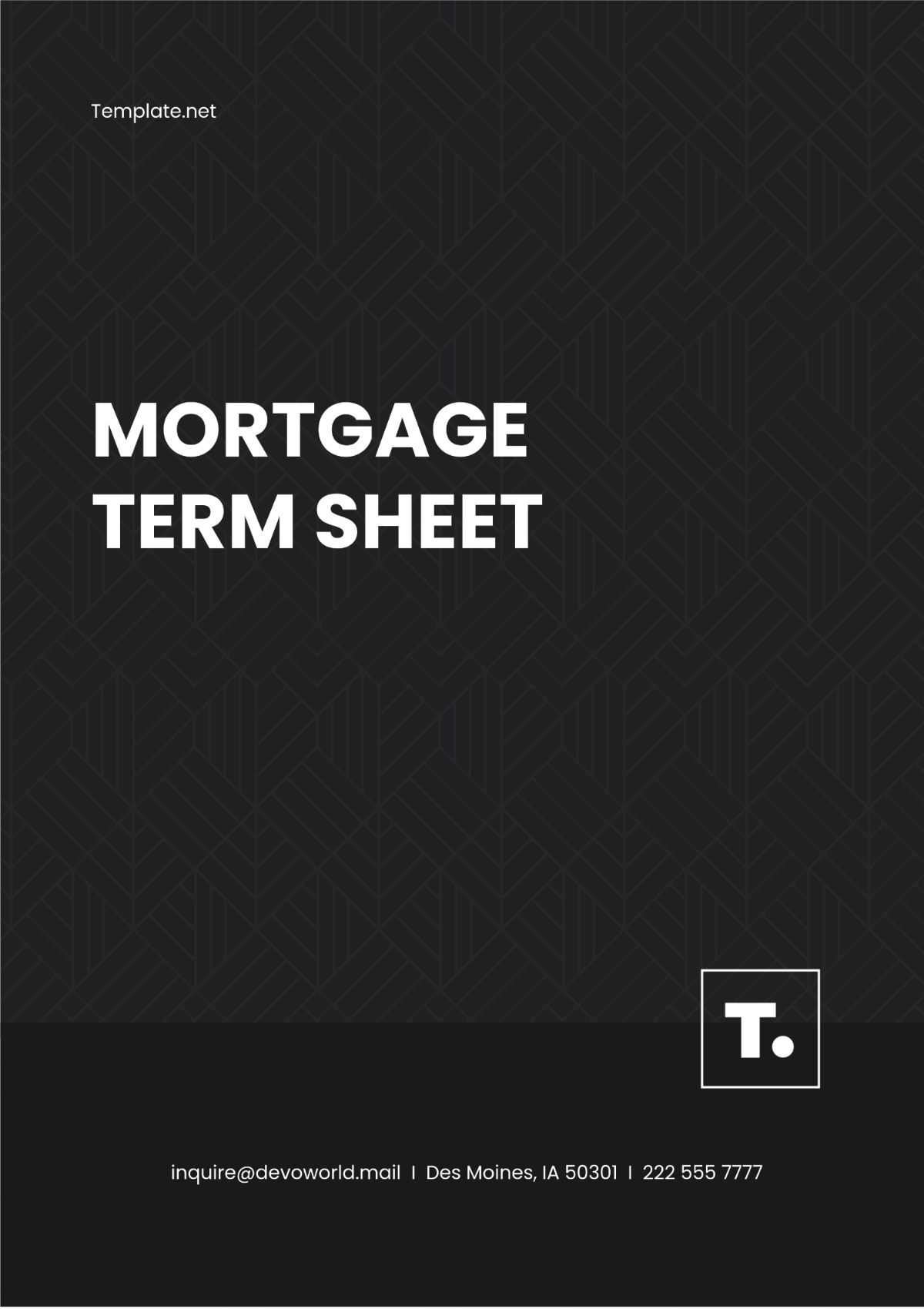 Mortgage Term Sheet Format Template