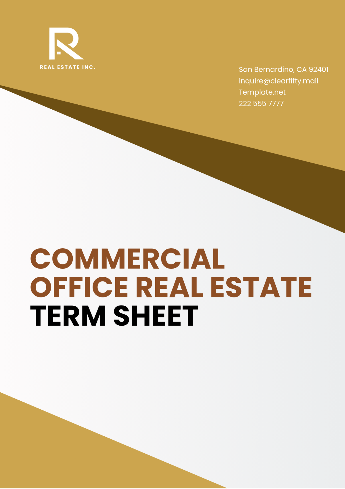 Commercial Office Real Estate Term Sheet Template - Edit Online & Download