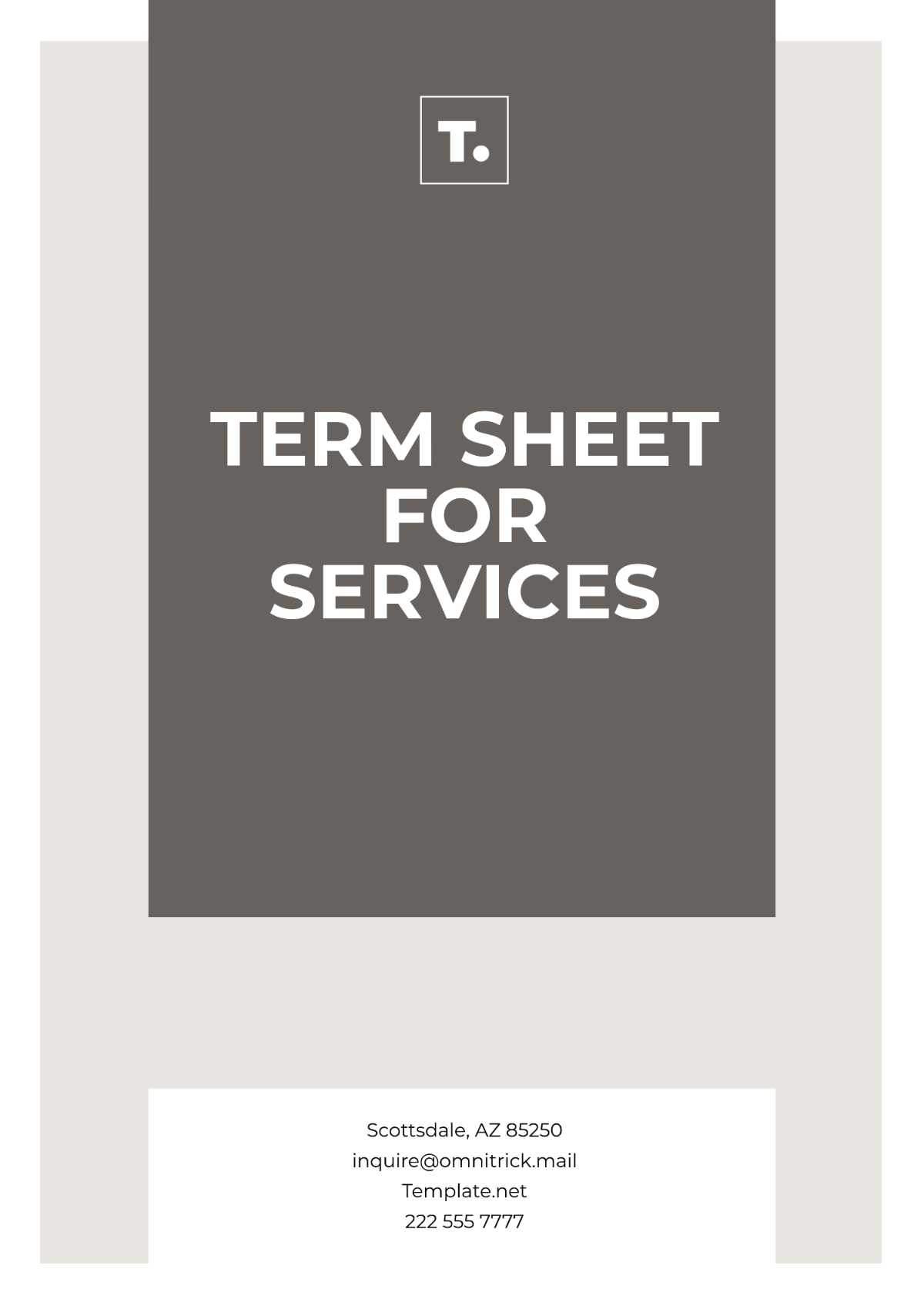 Term Sheet for Services Template - Edit Online & Download