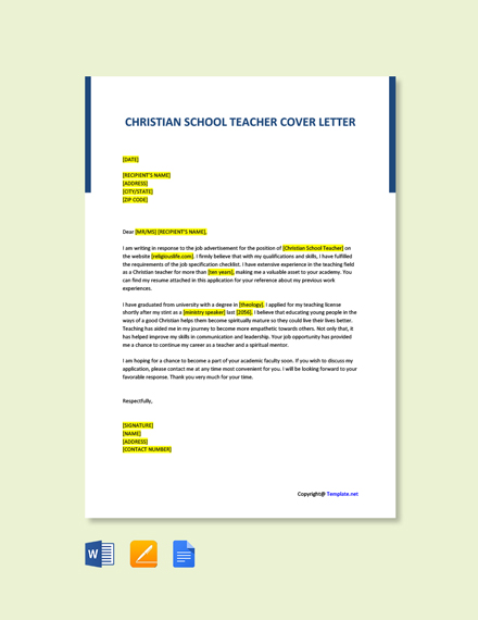 application letter for christian school