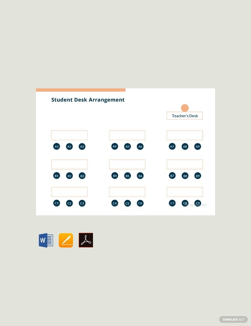 Student Desk Arrangement Template