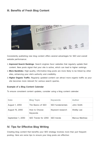 Free Blog Writing Template to Edit Online