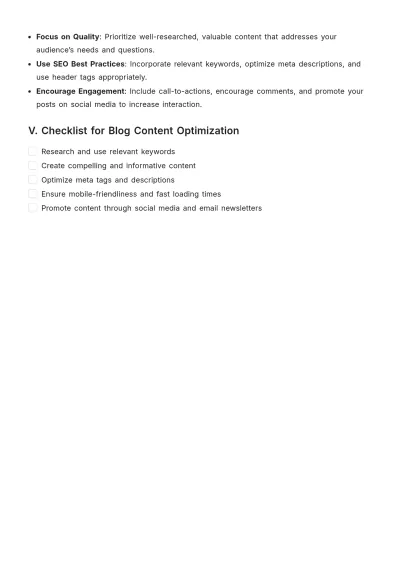 Free Blog Writing Template to Edit Online