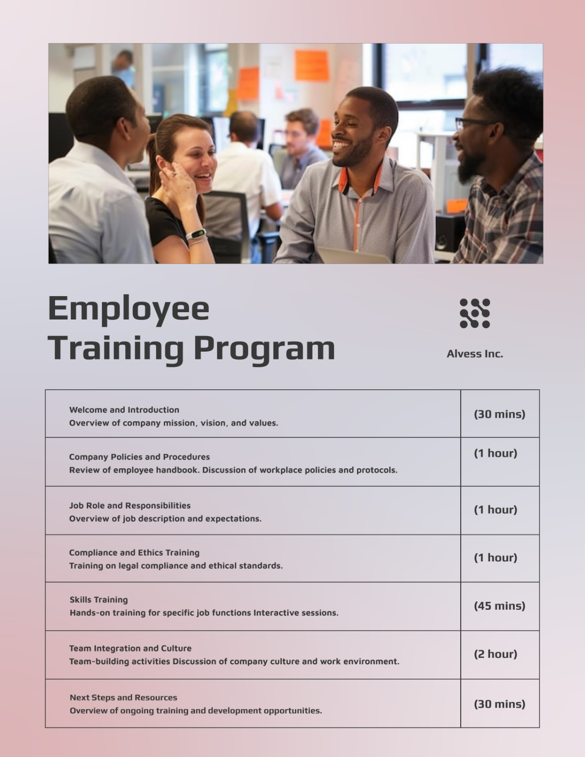 Training Program Template - Edit Online & Download