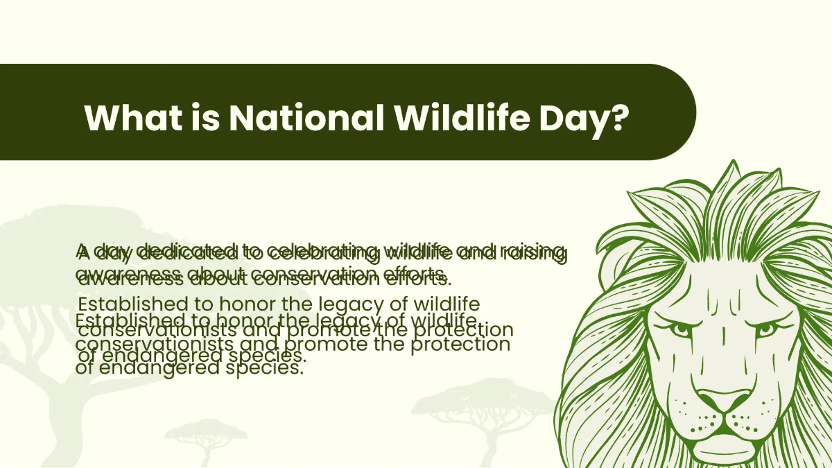 Free National Wildlife Day Presentation Template to Edit Online