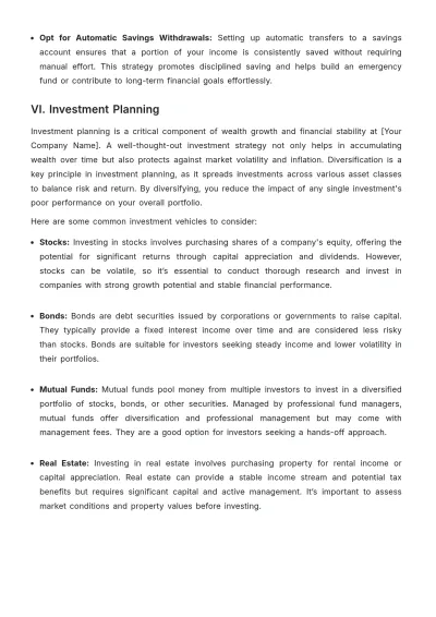 Free Finance Plan Template to Edit Online