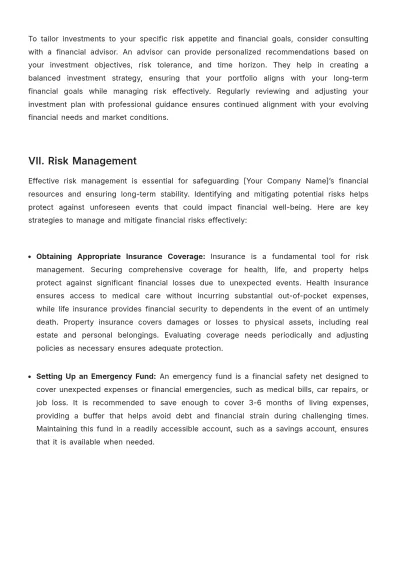 Free Finance Plan Template to Edit Online