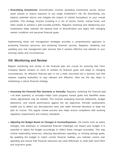 Free Finance Plan Template to Edit Online