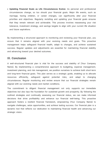 Free Finance Plan Template to Edit Online
