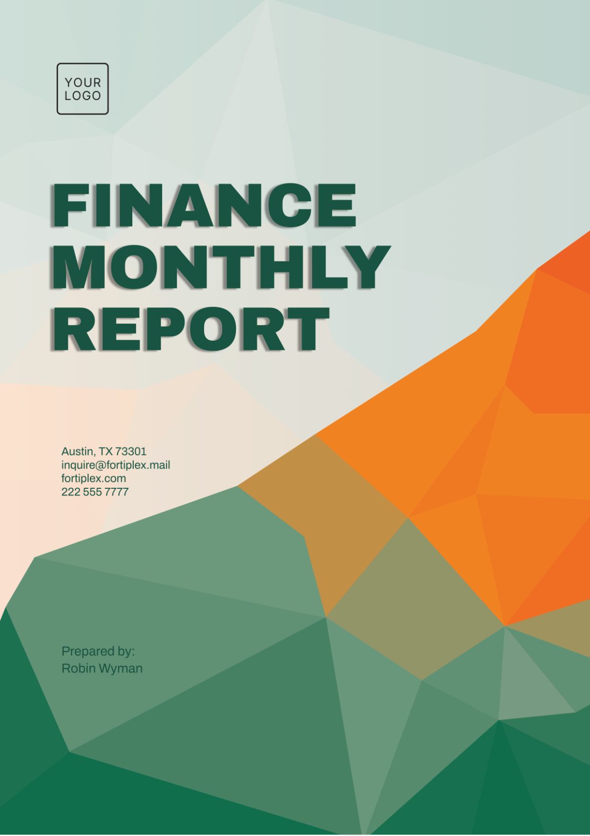 Free Finance Monthly Report Template