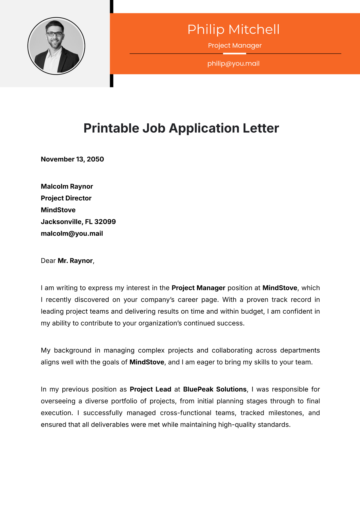 Free Job Application Letter Templates Editable And Printable Free Job Application Letter Templates Editable And Printable