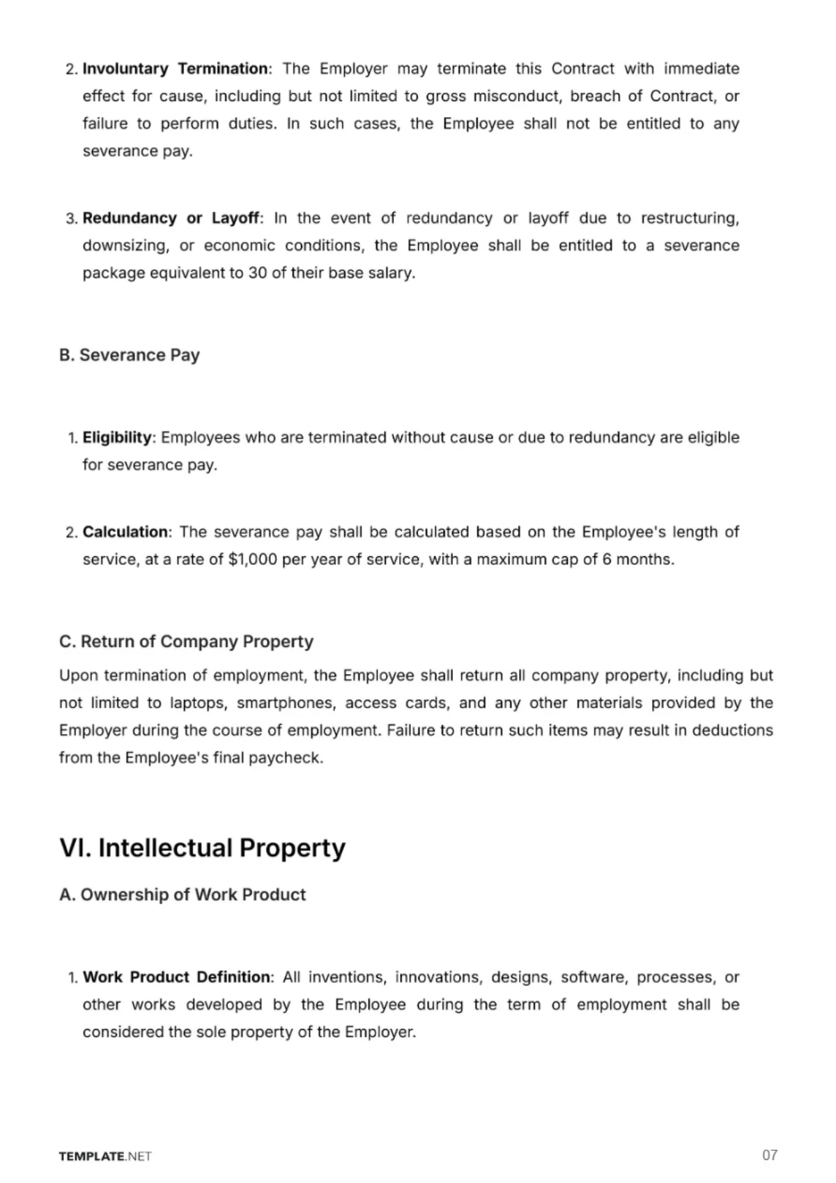 Free HR Employment Contract Template to Edit Online