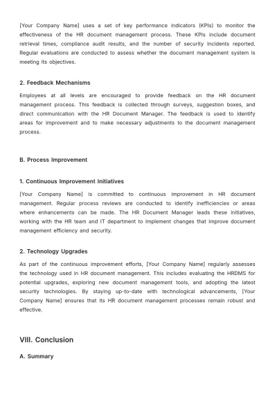 Free HR Document Management Template to Edit Online