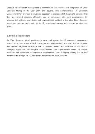 Free HR Document Management Template to Edit Online