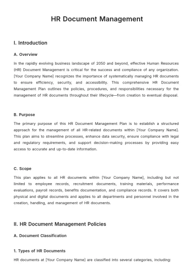 Free HR Document Management Template to Edit Online