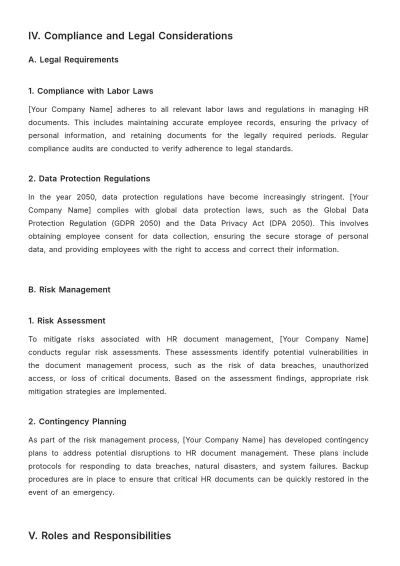 Free HR Document Management Template to Edit Online