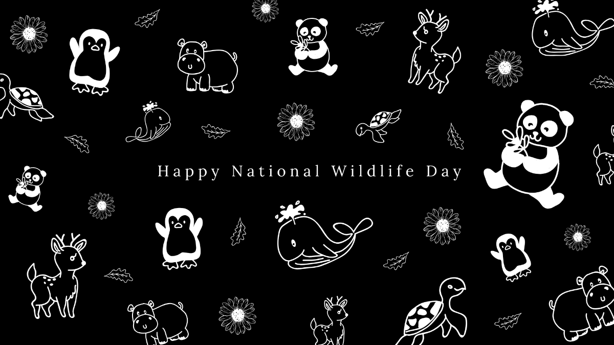 Black and White National Wildlife Day Background Template - Edit Online & Download