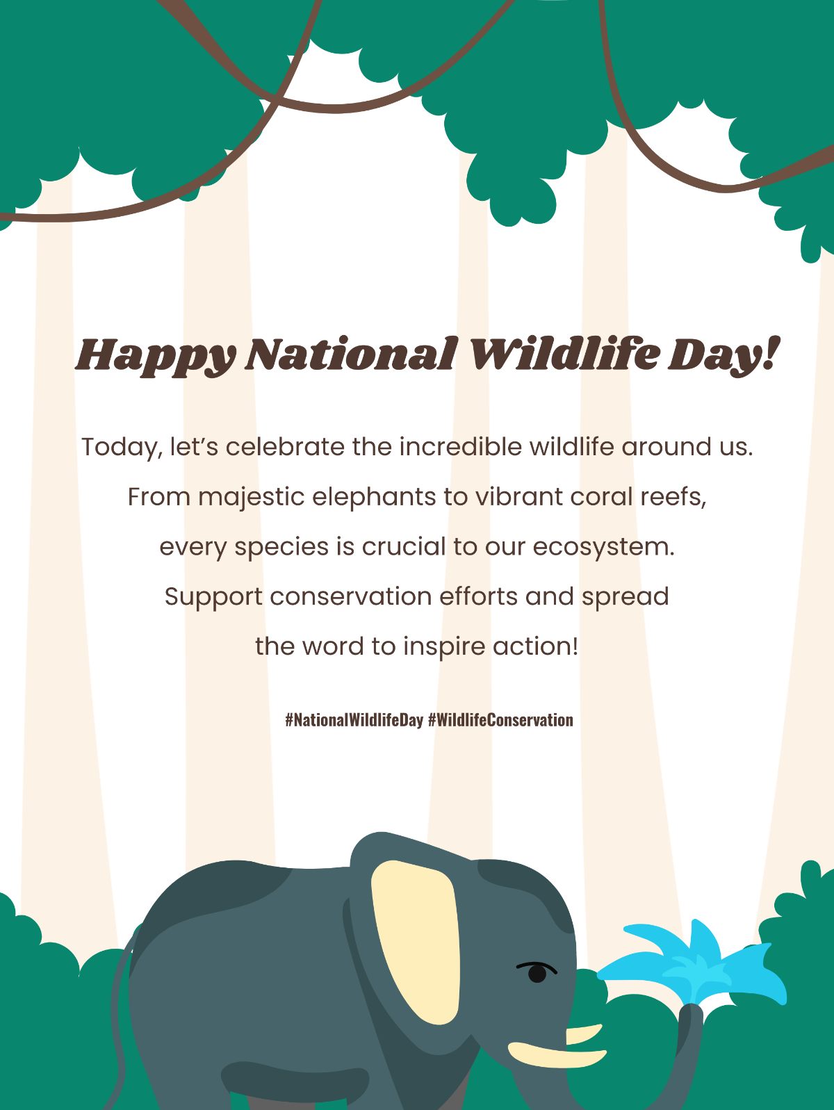 National Wildlife Day Post Template - Edit Online & Download