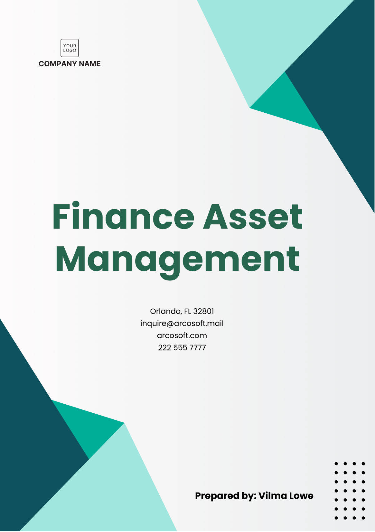 Free Finance Asset Management Template