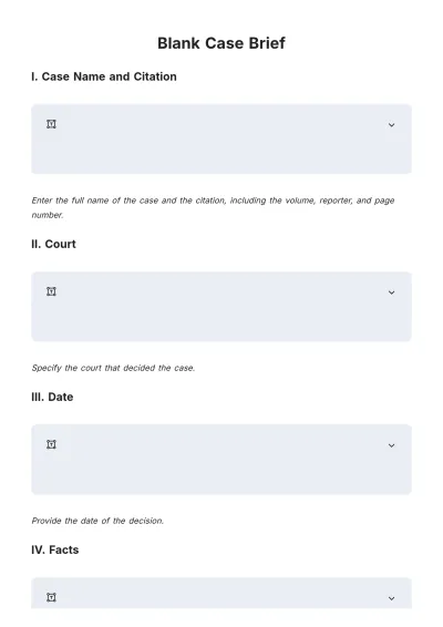 Free Blank Case Brief Template to Edit Online