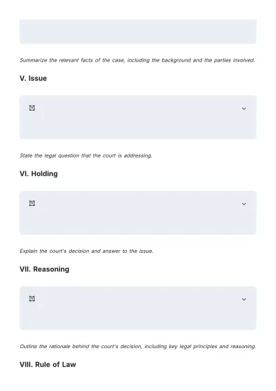 Free Blank Case Brief Template to Edit Online