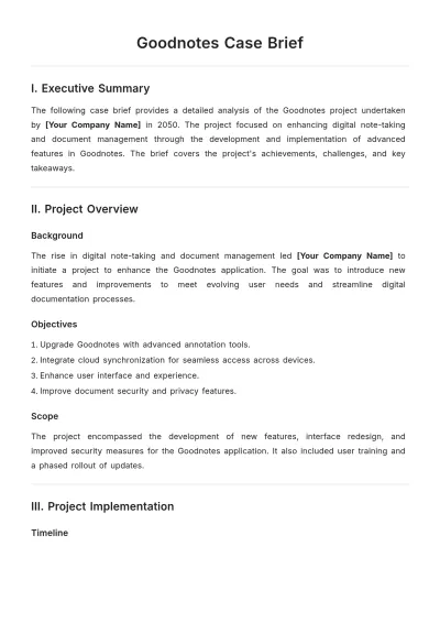 Free Goodnotes Case Brief Template to Edit Online