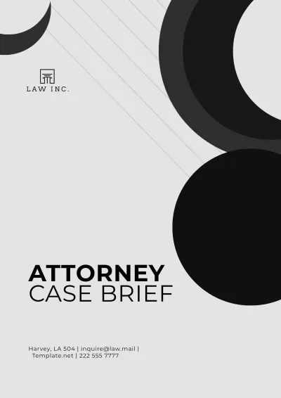 Free Attorney Case Brief Template to Edit Online