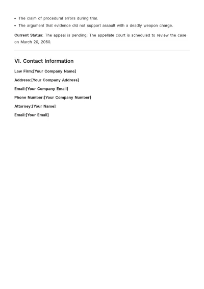 Free Attorney Case Brief Template to Edit Online
