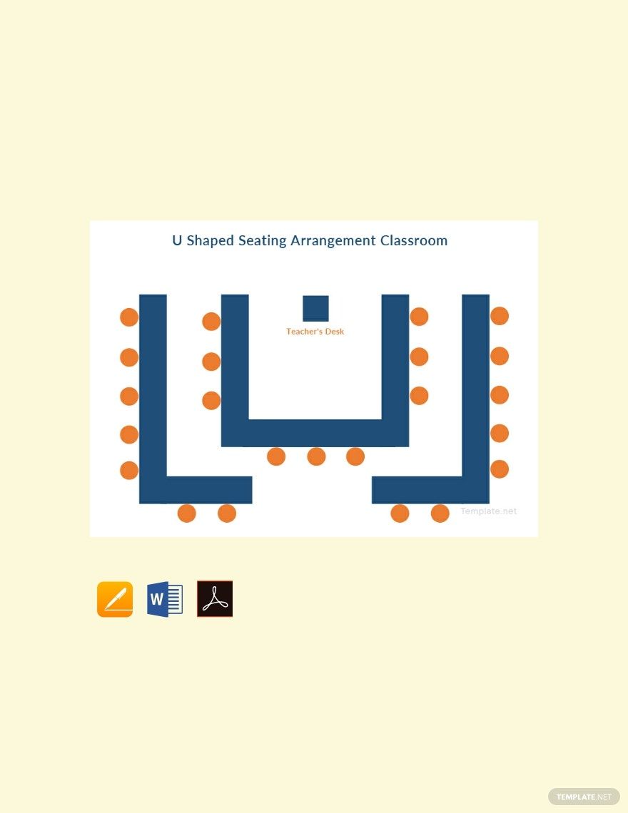 U Shaped Seating Arrangement Classroom Template