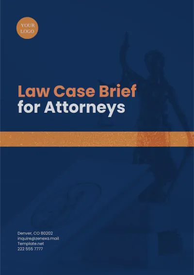 Free Law Case Brief for Attorneys Template to Edit Online