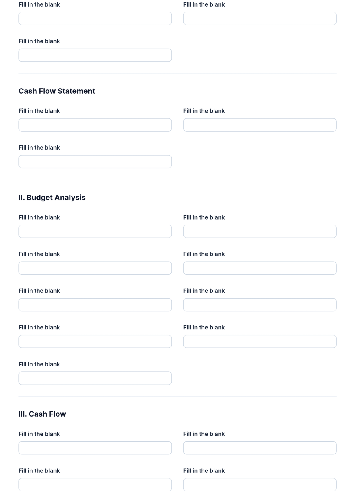 Free Finance Assessment Form Template & AI Maker Free Finance Assessment Form Template & AI Maker