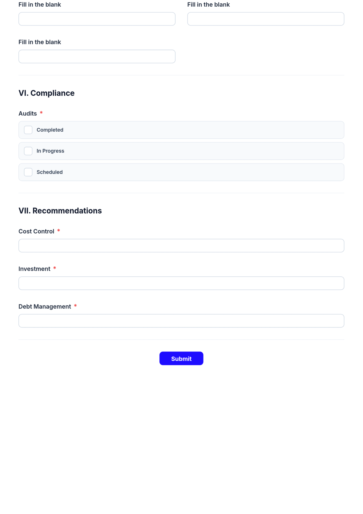 Free Finance Assessment Form Template & AI Maker Free Finance Assessment Form Template & AI Maker