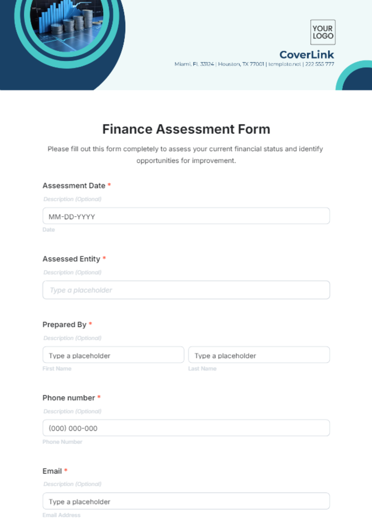 Finance Assessment Form Template - Edit Online & Download