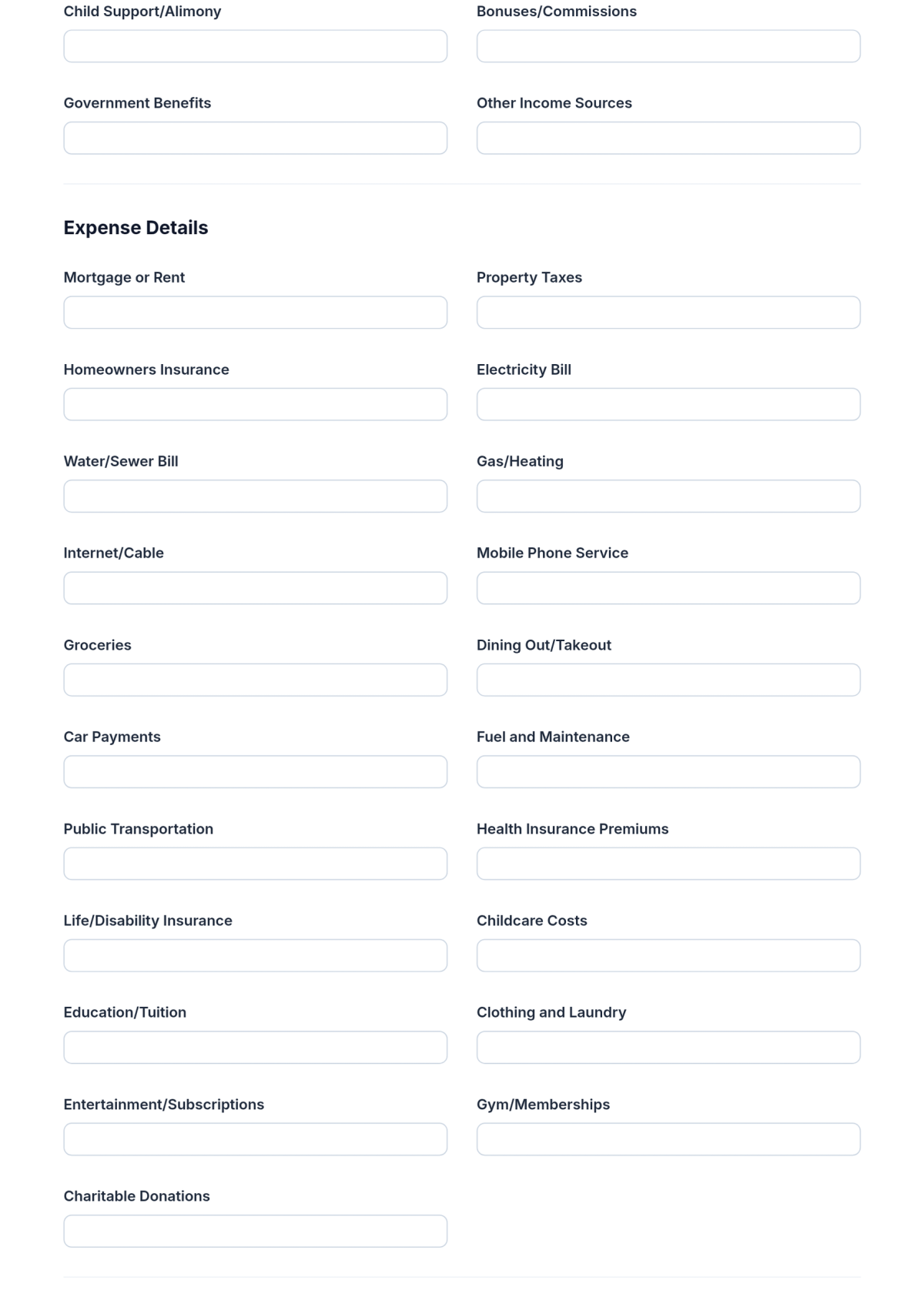Free Finance Information Form Template & AI Maker Free Finance Information Form Template & AI Maker