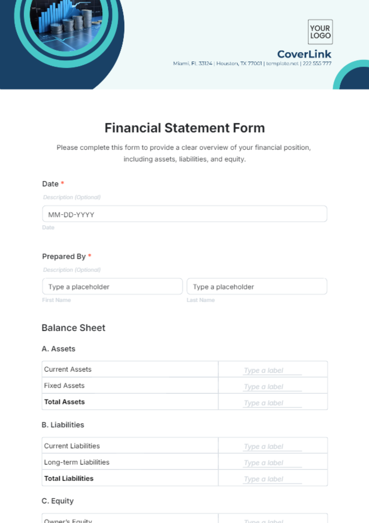 Free Financial Statement Form Template